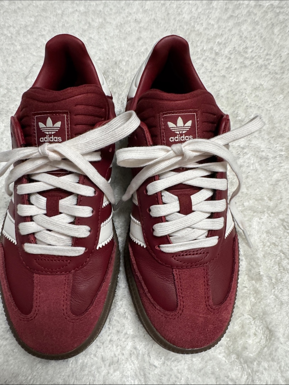 Adidas Maroon Samba maroon and White Classic Trainers